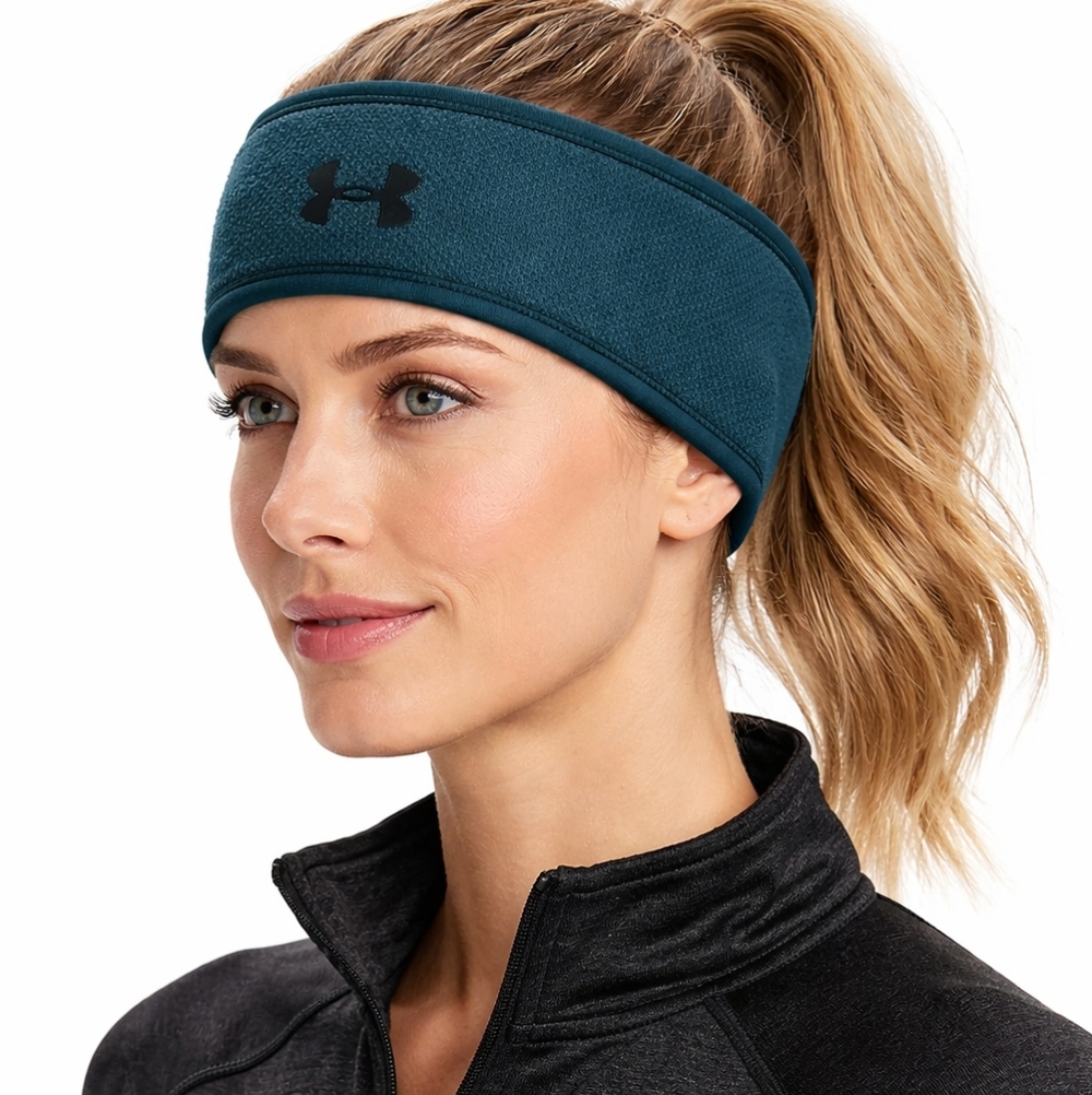 Under Armour Women’s Fleece Headband Green Teal ColdGear Infrared Winter Running